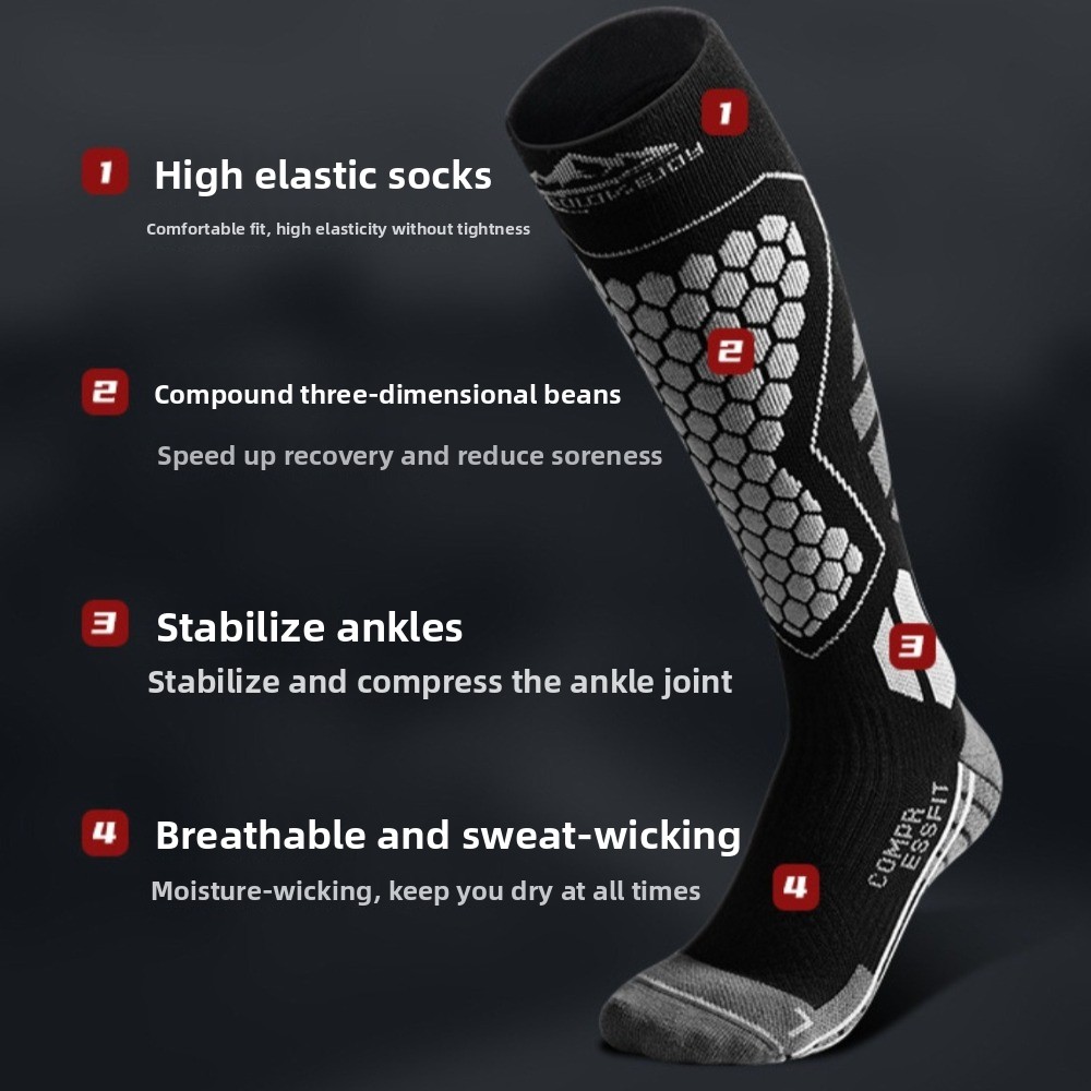 Thermal Sock Winter - Novas Meias de Esqui Reforçadas, Respiráveis,