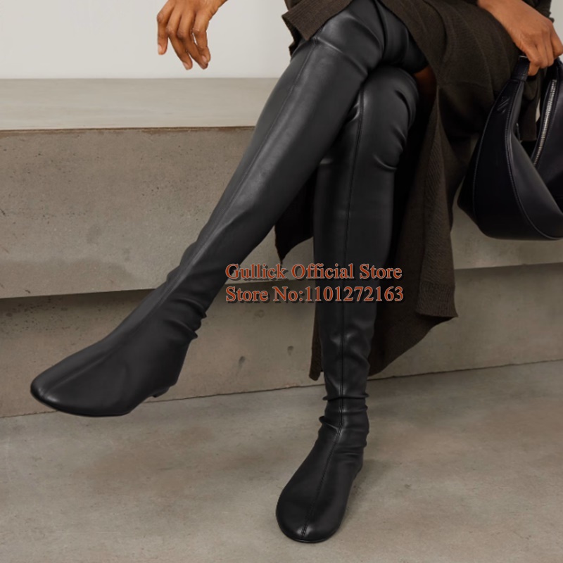 Botas Longas Marrom de Couro S - Boot Sock Slouchy avaliação e preço
