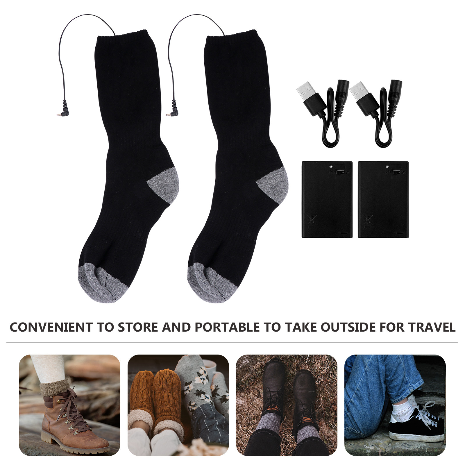1 Par de Meias Aquecidas USB p - Thermal Sock Winter avaliação e preço
